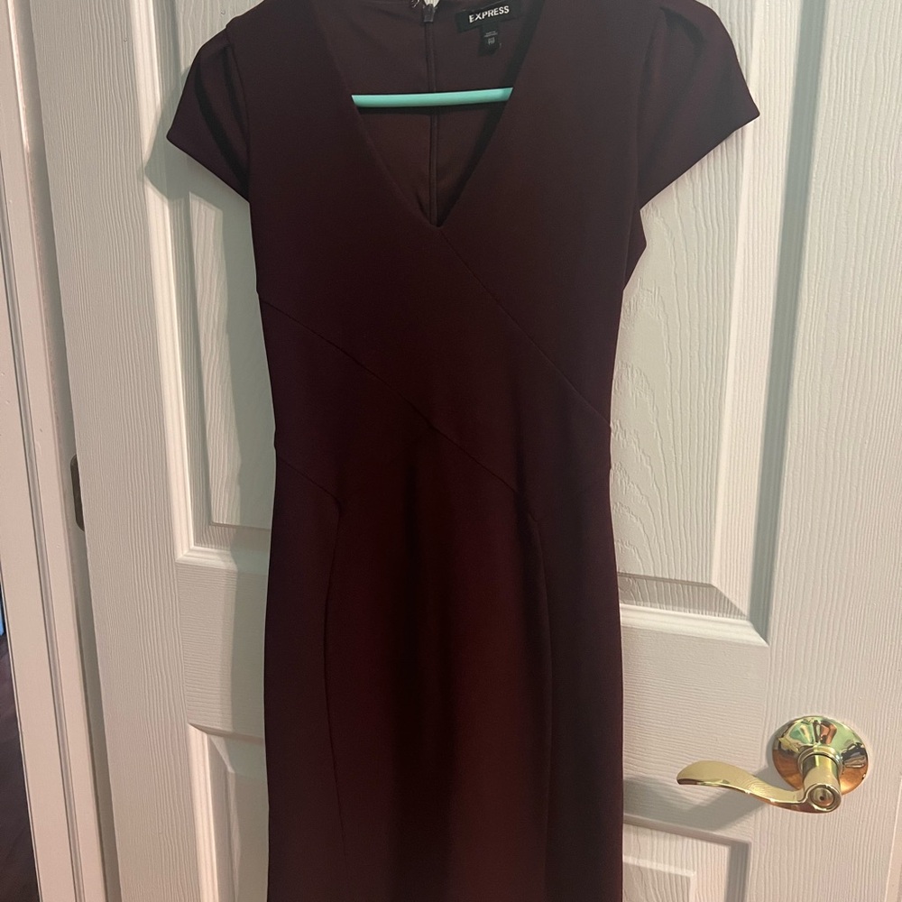 Express Purple Sheath Mini Dress with V-Neck